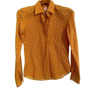 ANN MASHBURN Orange Floral Blouse